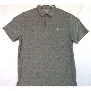 Izod Golf with Stretch Men's Polo Large Gray Shirt Short Sleeve